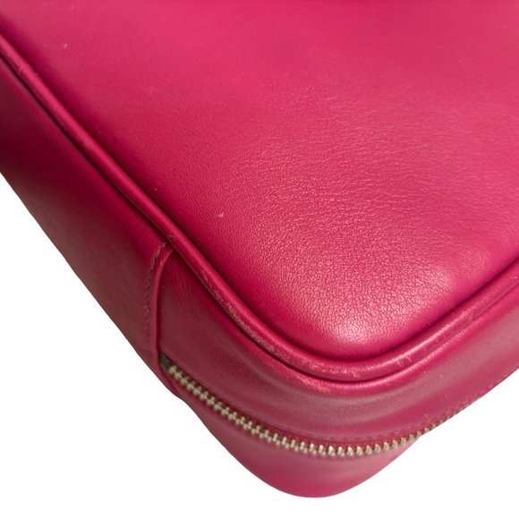 Coach vintage y2k RARE pink logo leather cosmetic toiletries bag case tote - Picture 8 of 13